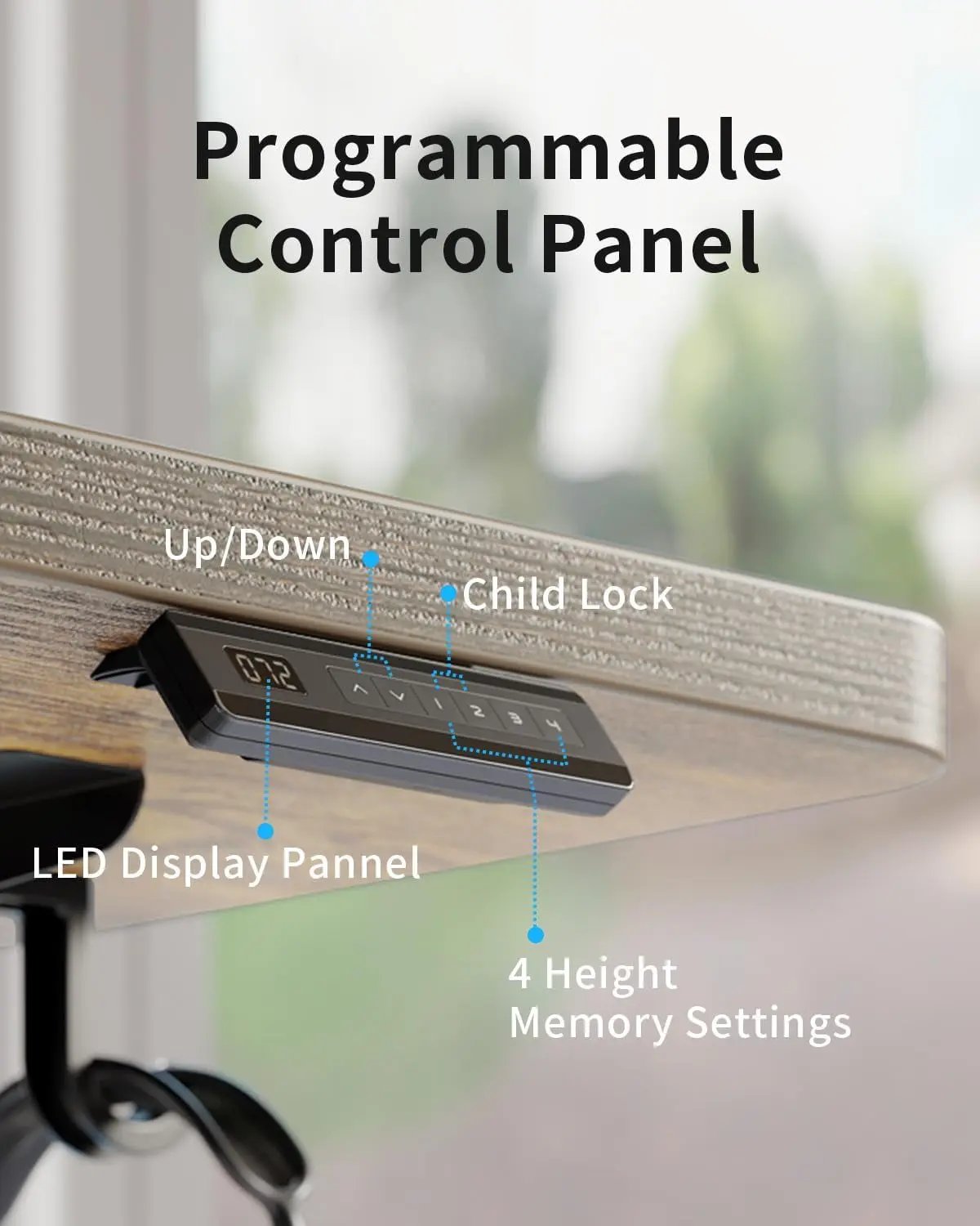 Electric Standing Desk, 48 X 24 Inches Height Adjustable Stand up Desk, Sit Stand Home Office Desk, Computer Desk, Rustic Brown Cool Brand Designs