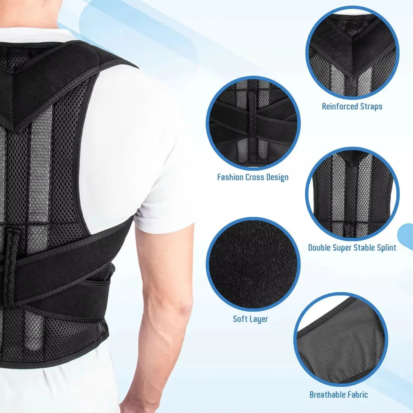 Adjustable Posture Corrector Back Support Shoulder Back Brace Posture Correction Spine Posture Corrector Postural Fixer Tape Cool Brand Designs