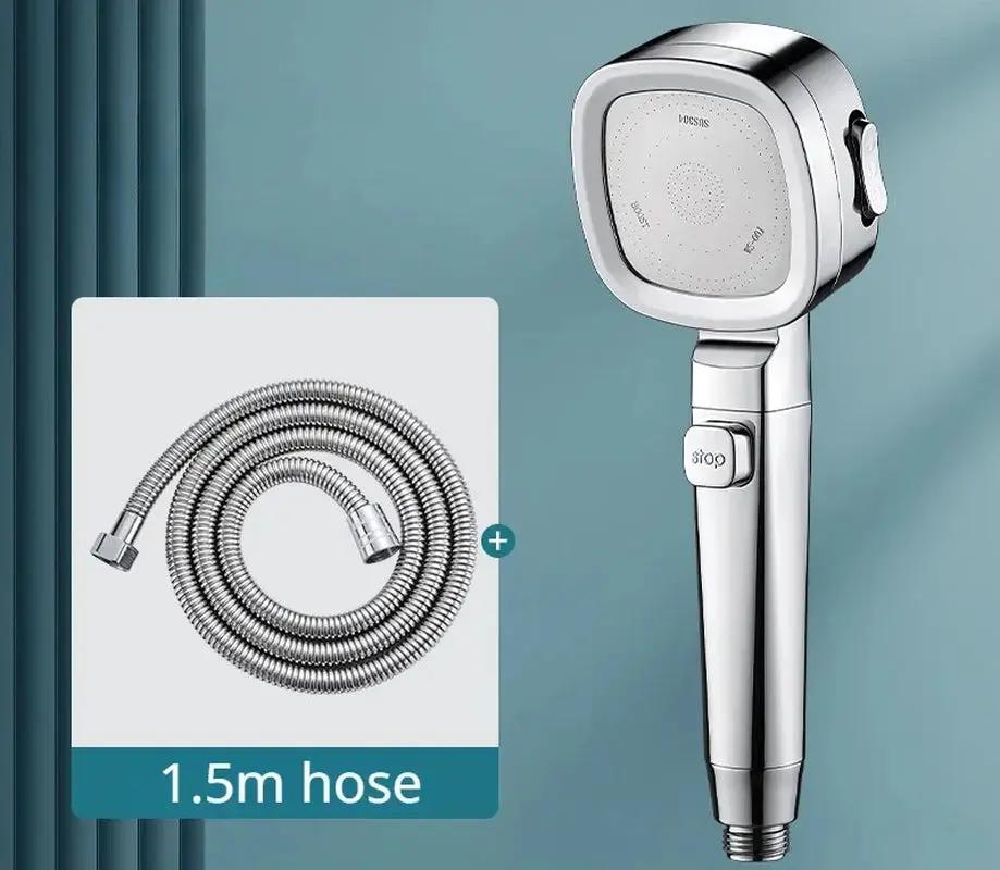 High Pressure Shower Head Water Saving 3 Modes Shower Heads Adjustable One-Key Stop Water Massage Sprayer Bathroom Accessories Cool Brand Designs
