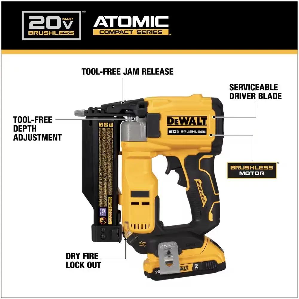 ATOMIC 20V MAX Lithium Ion Cordless 23 Gauge Pin Nailer Kit with 2.0Ah Battery and Charger Cool Brand Designs