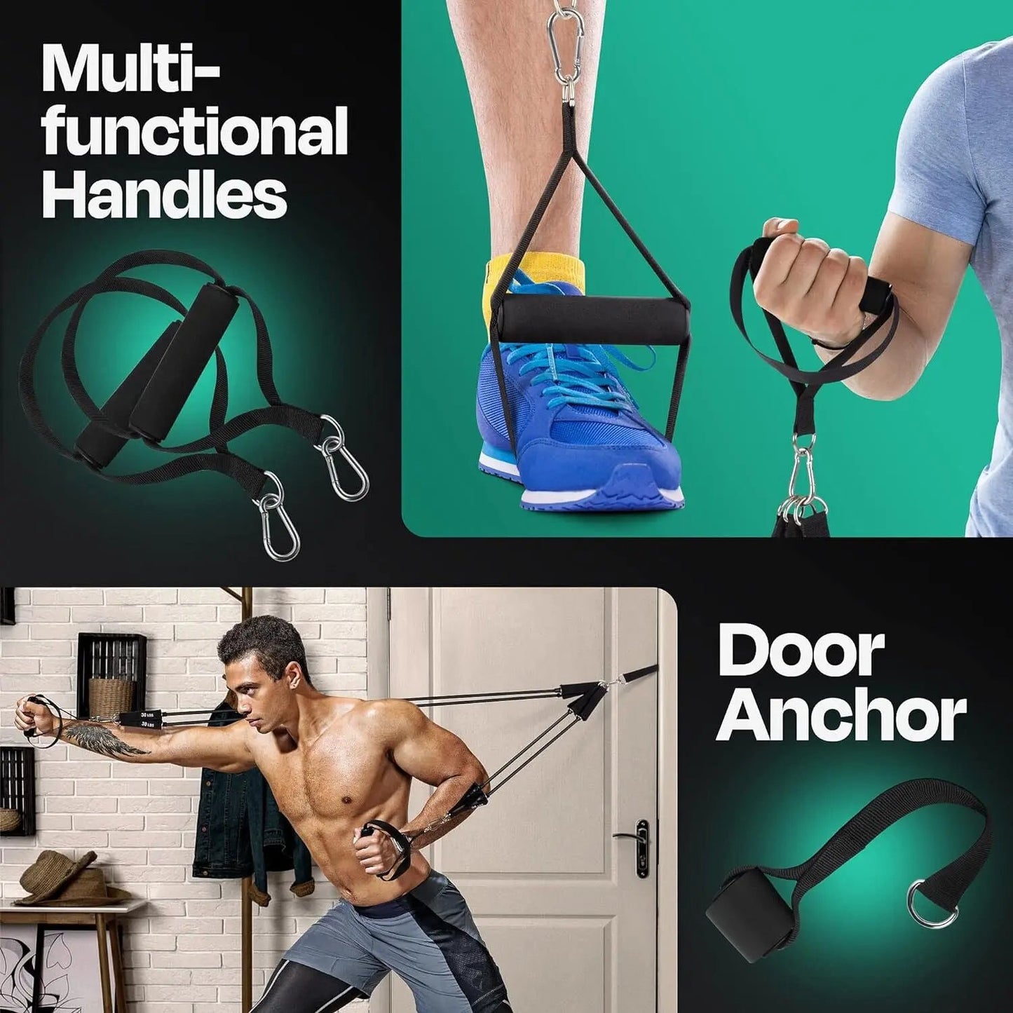 Pilates Bar Kit - Portable Home Gym Workout Equipment with Resistance Bands NEW Cool Brand Designs