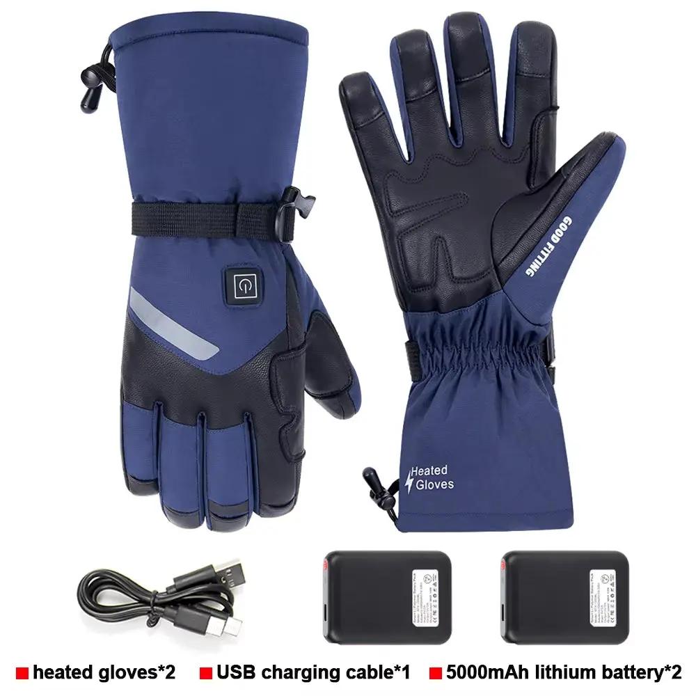 Motorcycle Heated Gloves Winter Warm Heated Gloves Skiing Snowboarding Waterproof Touch Screen Motorcyclist Heated Gloves Cool Brand Designs