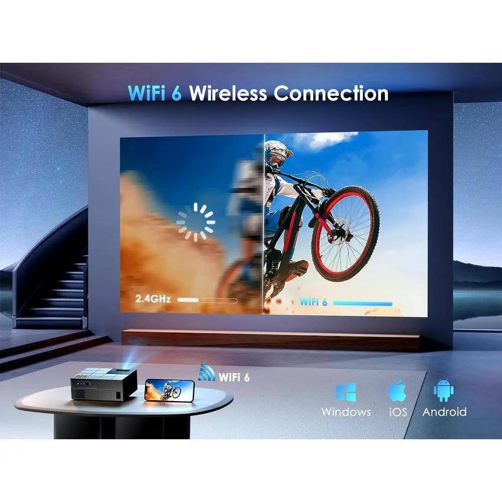 1920 X 1080 Full HD Wi-Fi Bluetooth Portable Projector with 22000 Lumens & Compatible W/Hdmi, USB, PC, TV, Android & Ios Cool Brand Designs