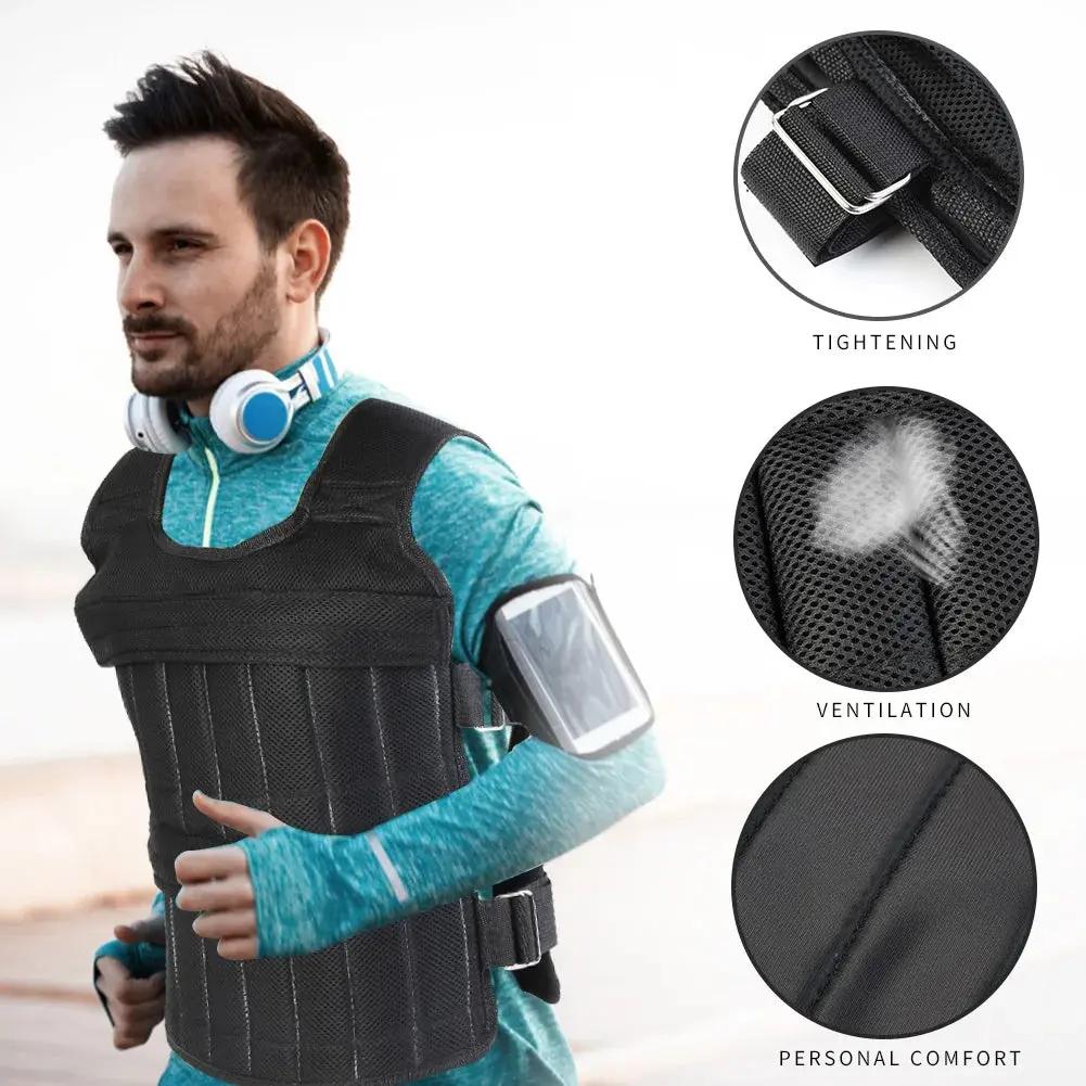 3/15/20/35/50Kg Loading Weight Vest Jacket Sand Clothing for Running Training Fitness Equipment Adjustable Waistcoat Jackets Cool Brand Designs