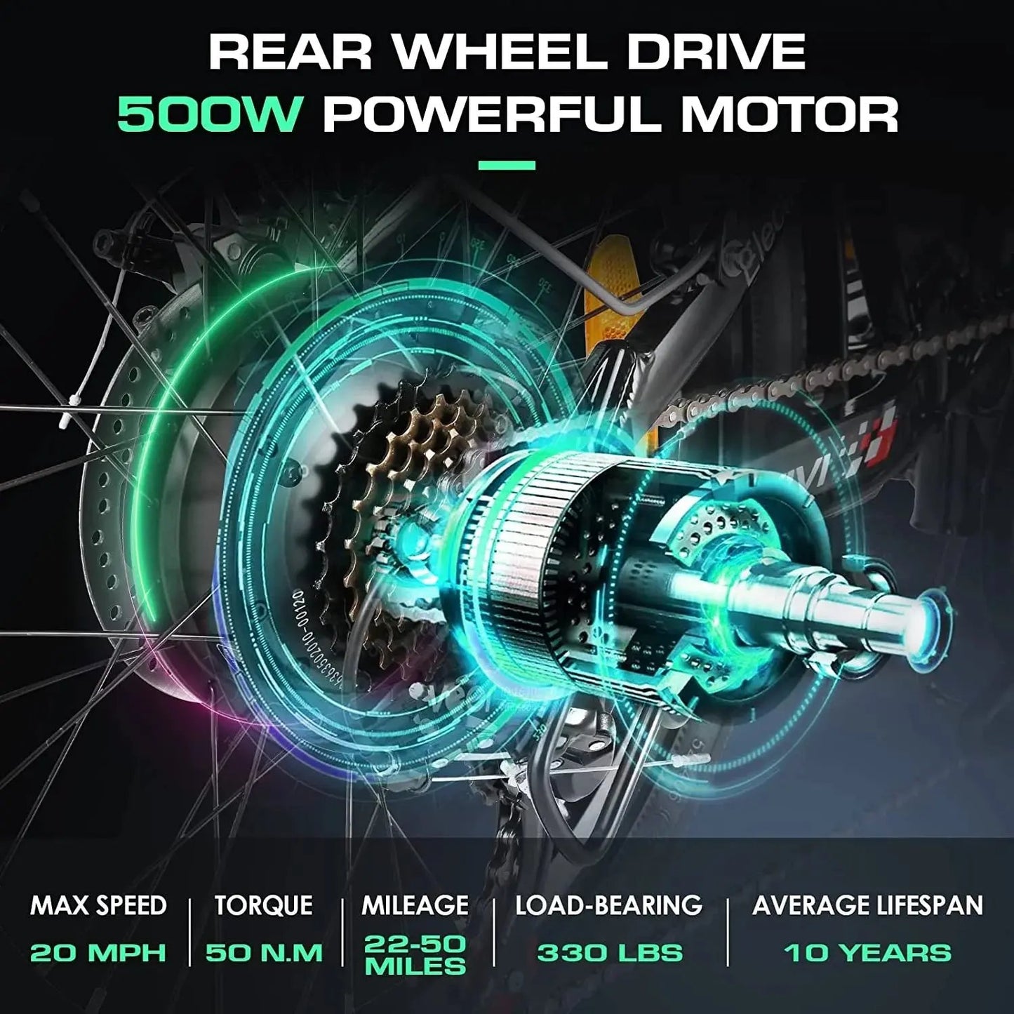 Adult Folding Electric Bike 20" Cool Brand Designs