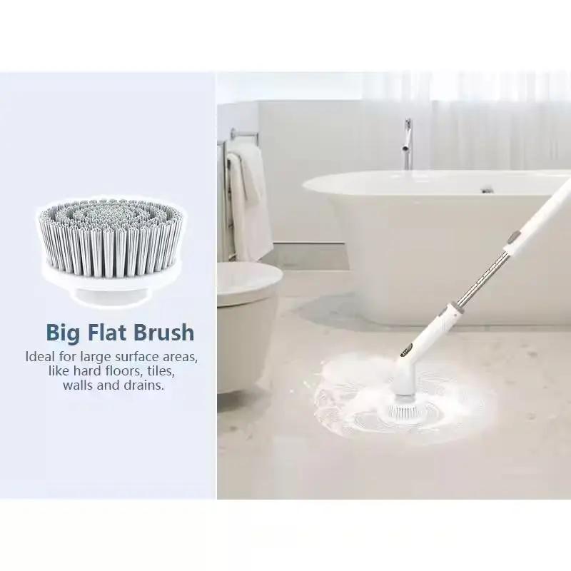 Electric Spin Power Scrubber, Waterpoof Cleaning Scrub Brush with 4 Brush Heads, Adjustable Handle for Bathroom, Floor Cool Brand Designs