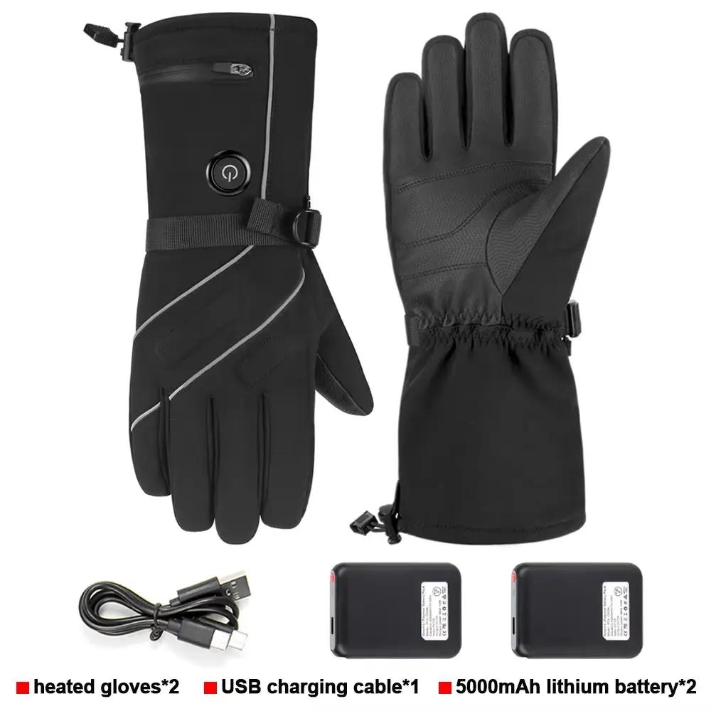 Motorcycle Heated Gloves Winter Warm Heated Gloves Skiing Snowboarding Waterproof Touch Screen Motorcyclist Heated Gloves Cool Brand Designs