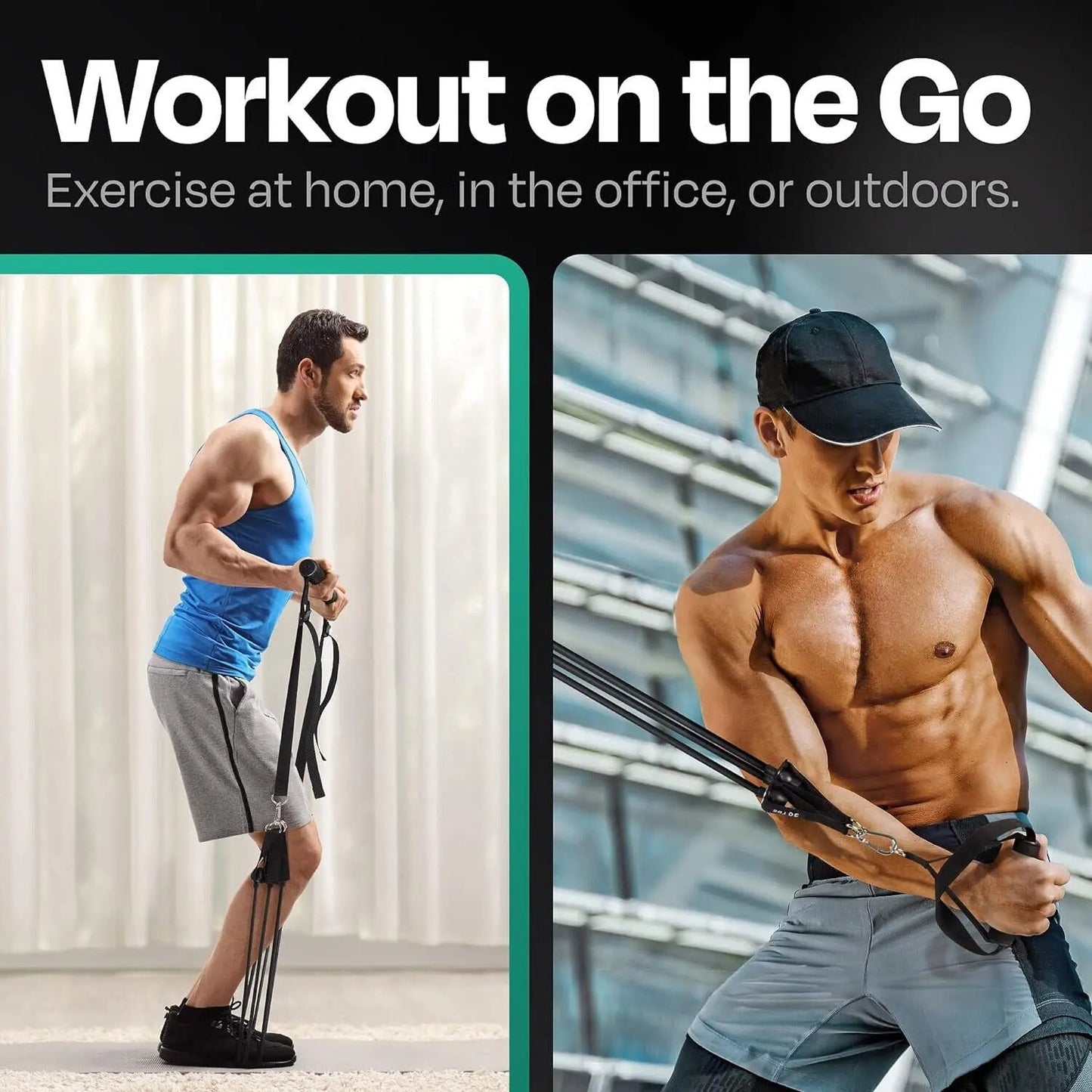 Pilates Bar Kit - Portable Home Gym Workout Equipment with Resistance Bands NEW Cool Brand Designs