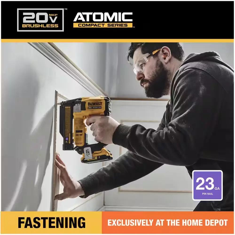ATOMIC 20V MAX Lithium Ion Cordless 23 Gauge Pin Nailer Kit with 2.0Ah Battery and Charger Cool Brand Designs
