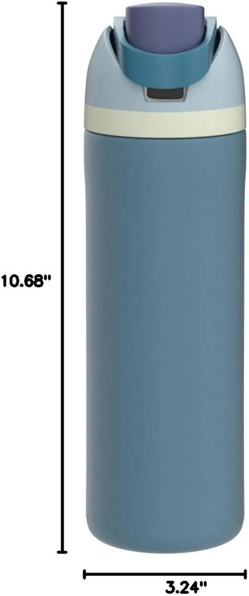 Freesip Insulated Stainless Steel Water Bottle with Straw, Bpa-Free Sports Water Bottle, Great for Travel, 24 Oz, Denim Cool Brand Designs