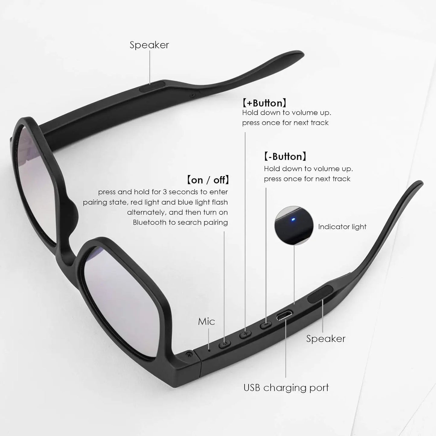 Smart Glasses Smart Audio Glasses Wireless Bluetooth Sunglasses Polarized Sunglasses IPX4 Waterproof Cool Brand Designs