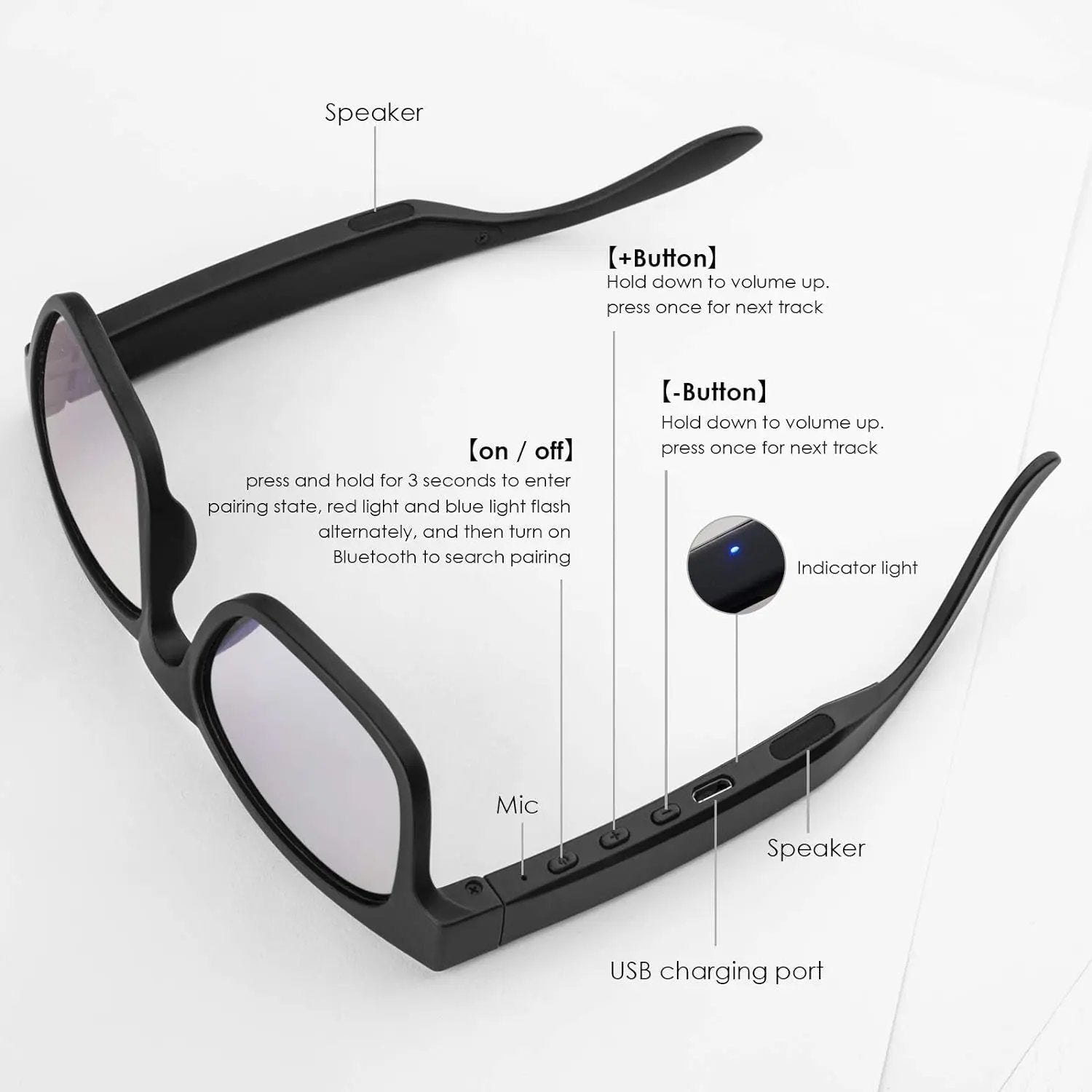 Smart Glasses Smart Audio Glasses Wireless Bluetooth Sunglasses Polarized Sunglasses IPX4 Waterproof Cool Brand Designs
