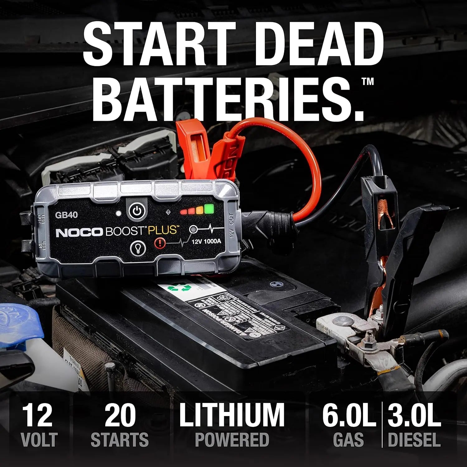 Unleash Power Anywhere: Boost GB40 1000A Lithium Jump Starter & Portable Power Bank for Gas & Diesel Engines - Cool Brand Designs